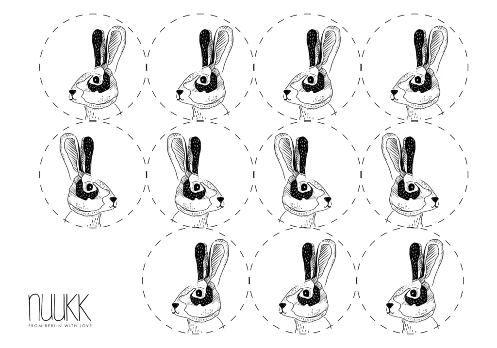 Free printables Hasen Geschenkanhänger, Druckvorlage für Ostern