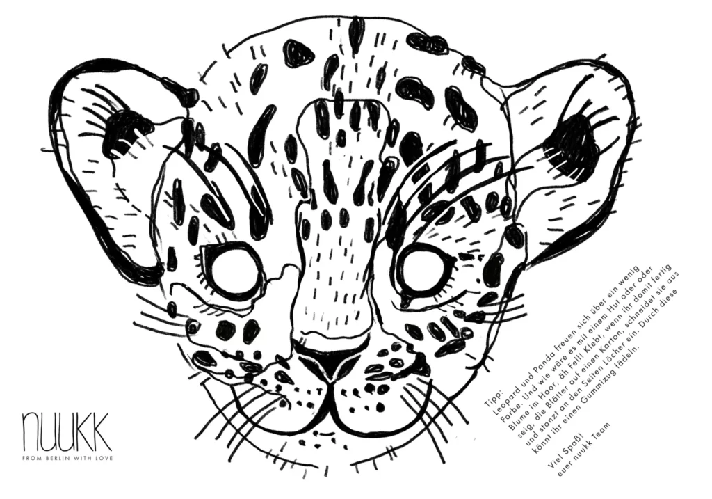 Papiermaske Leopard zum Ausschneiden von nuukk