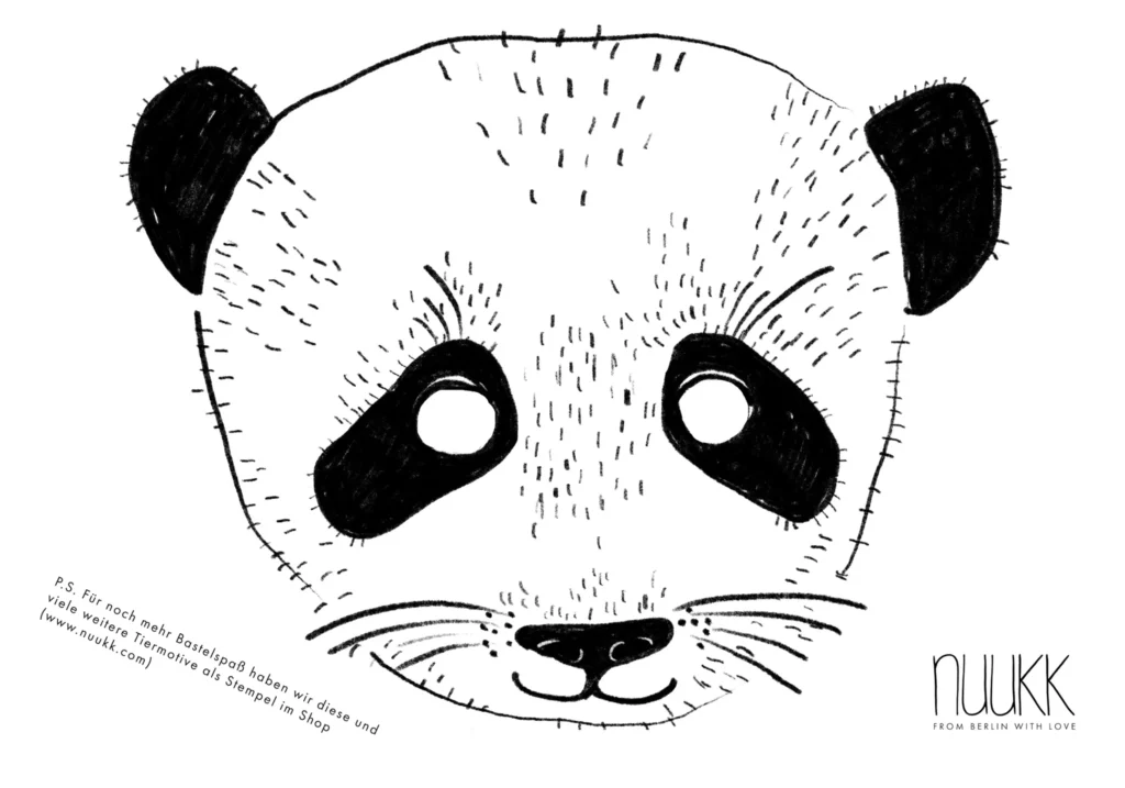 Papiermaske Panda zum Ausschneiden nuukk