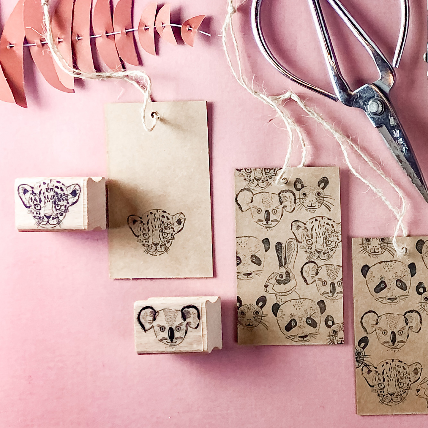 Stempel mit Panda, Koala, Leopard, Hase von nuukk