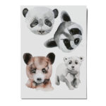 nuukk Bügelbilder “Bären” mit Panda, Braunbär, Waschbär und Eisbär