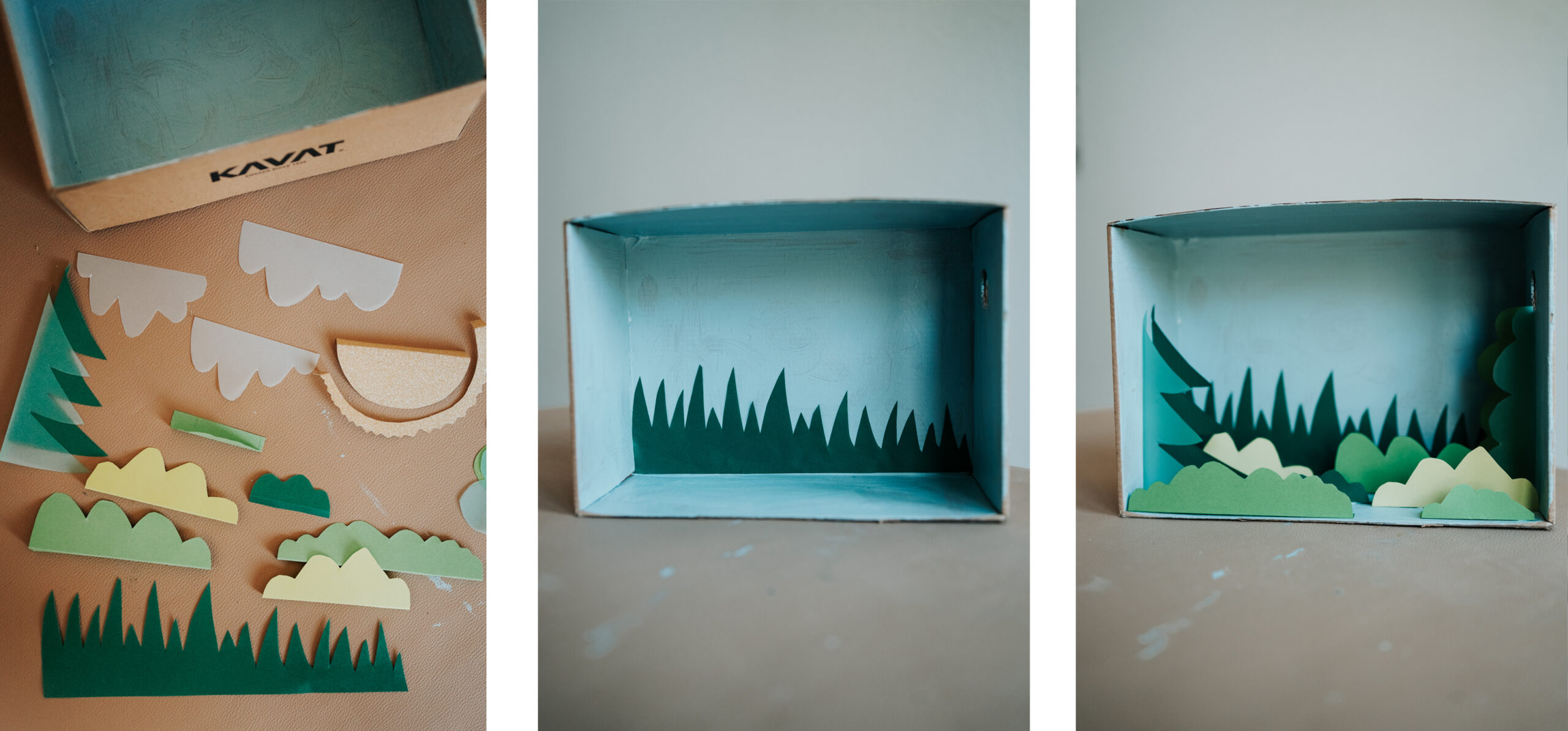 Diorama Bastelanleitung, Kinder, basteln, Schuhkarton