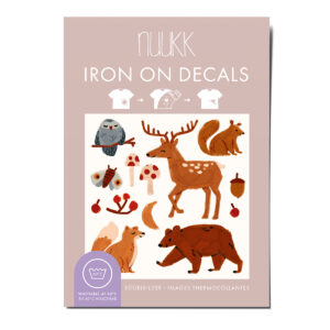 Bügelbilder Waldtiere von nuukk, Illustrationen von Elena Comte. Motive: Hirsch, Bär, Eichhörnchen, Eule