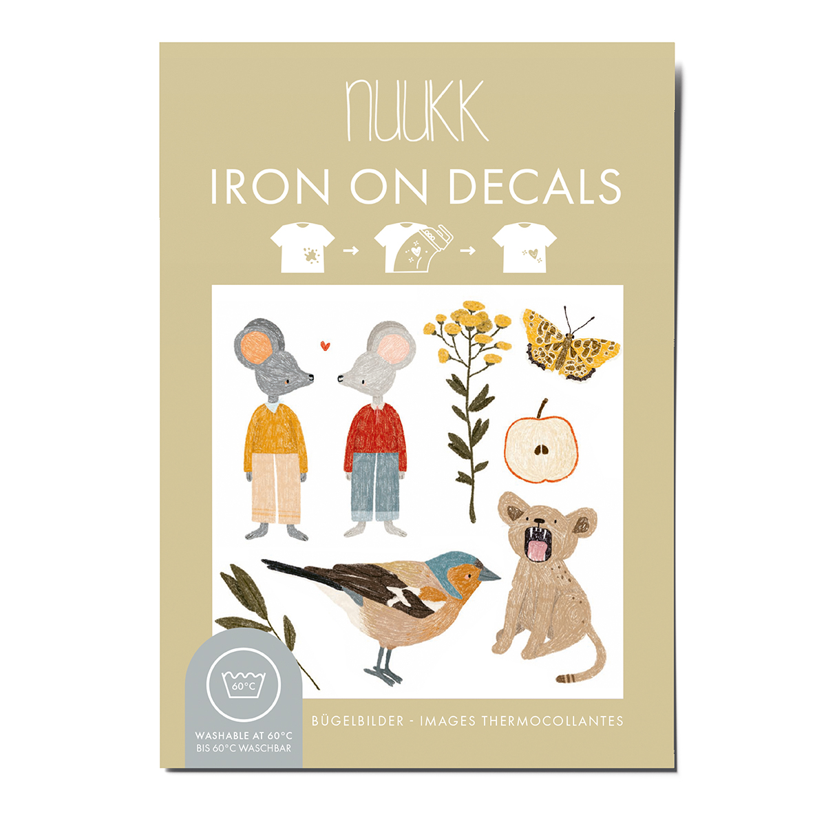 Bügelbilder "Little Piep", zum Überkleben von Flecken und kleinen Löchern. Motive: Maus, Apfel, Schmetterling, Vogel, Leopard