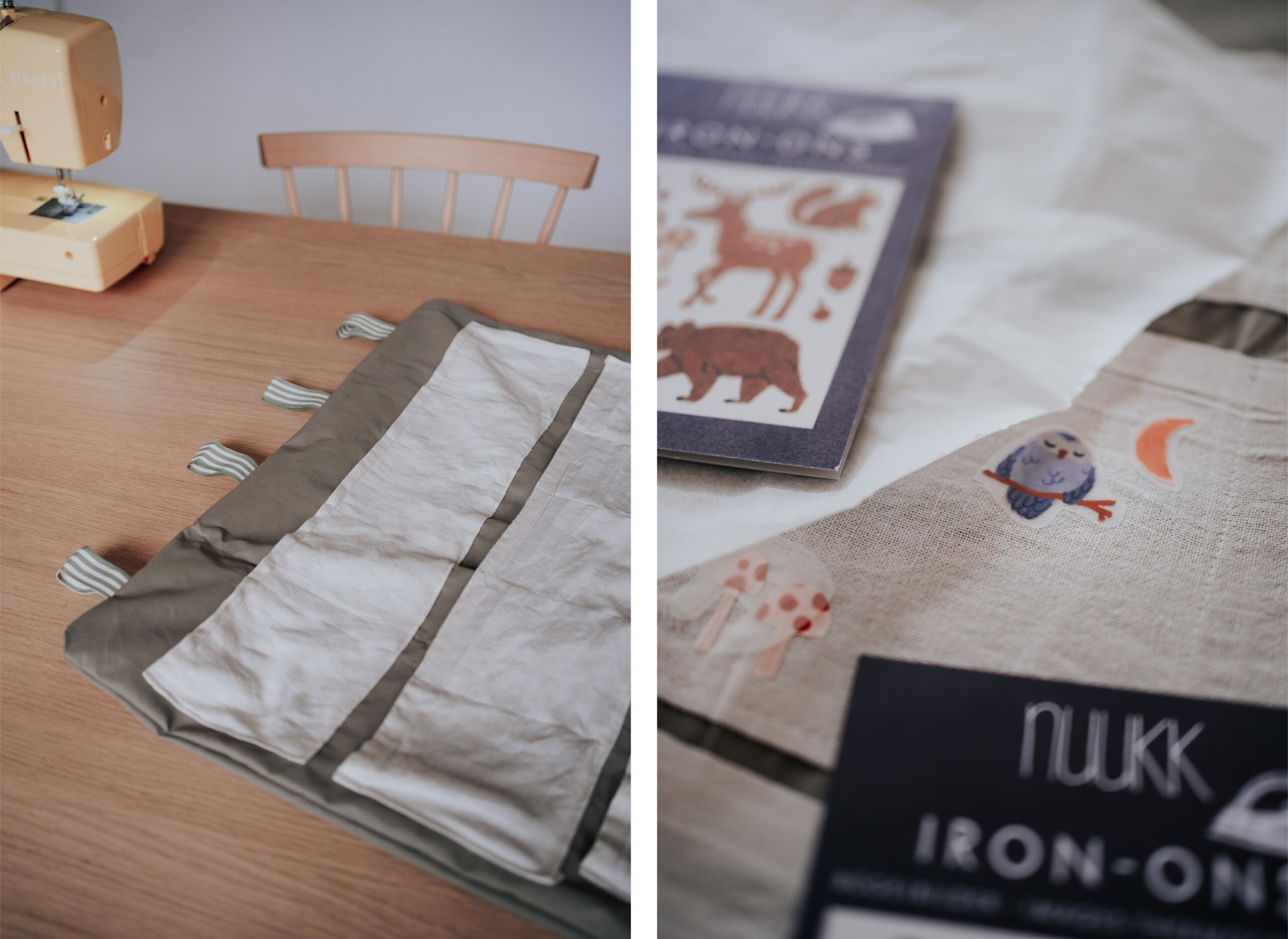 Adventskalender-DIY-nuukk-befestigung-buegelbilder Adventskalender aus Stoff, Nähanleitung, Verschönern mit nuukk Bügelbildern, DIY, Upcycling