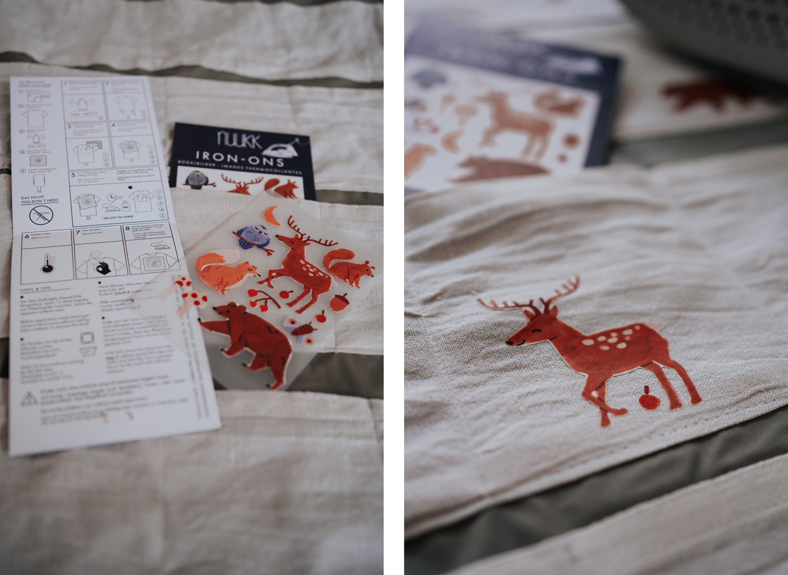 Adventskalender-DIY-nuukk-buegelbilder Adventskalender aus Stoff, Nähanleitung, Verschönern mit nuukk Bügelbildern, DIY, Upcycling