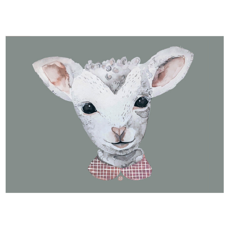nuukk Postkarte aus Holzschliffpappe “Lamm”, Aquarell