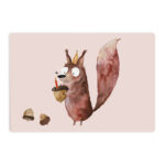 nuukk Frühstücksbrettchen Eichhörnchen, Schneidebrettchen für Kinder, laminiertes Birkenfurnier, Illustration: Halfbird