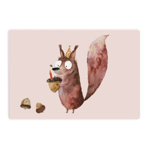 nuukk Frühstücksbrettchen Eichhörnchen, Schneidebrettchen für Kinder, laminiertes Birkenfurnier, Illustration: Halfbird