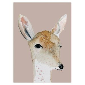 nuukk Postkarte aus Holzschliffpappe “Reh”, Aquarell