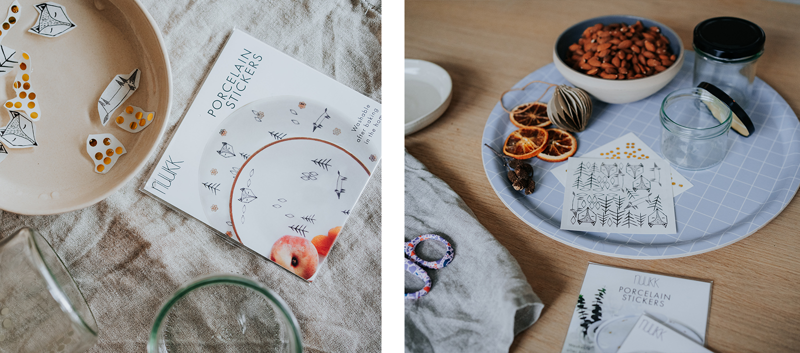 nuukk, Mandelaufstrich selber machen, Glas verzieren, Weihnachtsgeschenk, Porzellansticker Fuchs