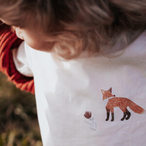 Bügelbild Fuchs auf weißem T-Shirt