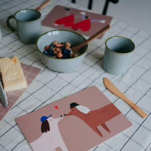 nuukk Frühstücksbrettchen "Dackel", Schneidebrett aus Birkenfurnier für Kinder