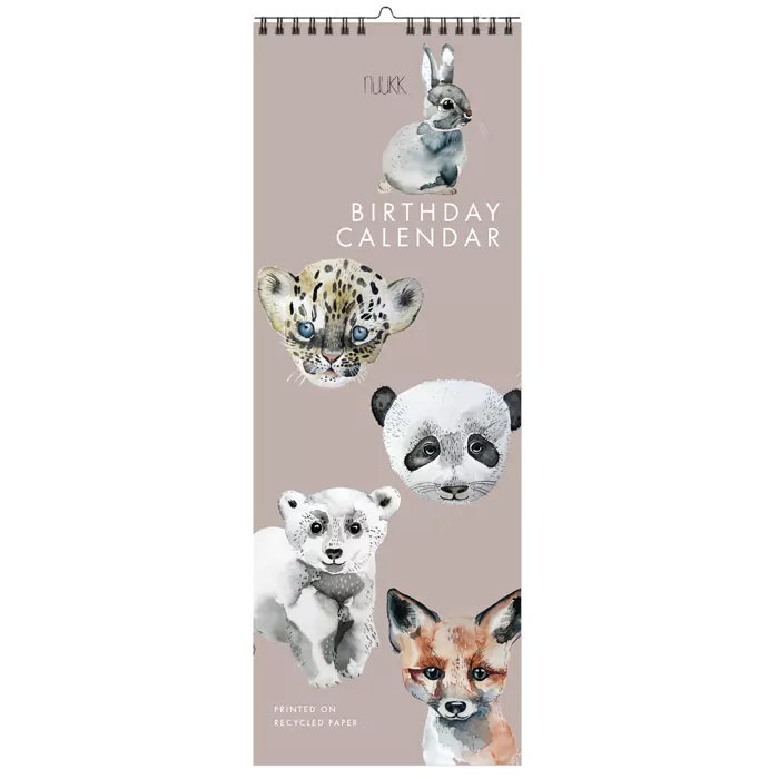 nuukk Geburtstagskalender Aquarelltiere cover weiss 2