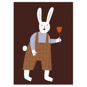 nuukk Karte aus Holzschliffpappe “Osterhase” Osterhase Postkarte Tulpe Osternest