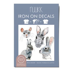 Bügelbild mit Hasenmotiven und Maus von nuukk. Bügelbilder Hasen