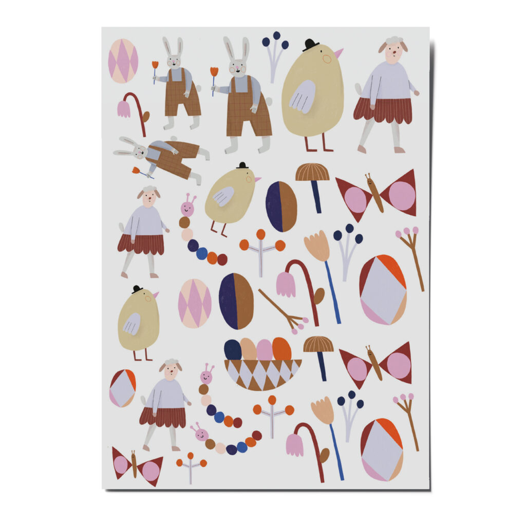 nuukk Bio Kindertattoos / Tattoos, vegan, Motive: Ostern, Lamm, Hase, Osternest, Ostereier, Osterhase