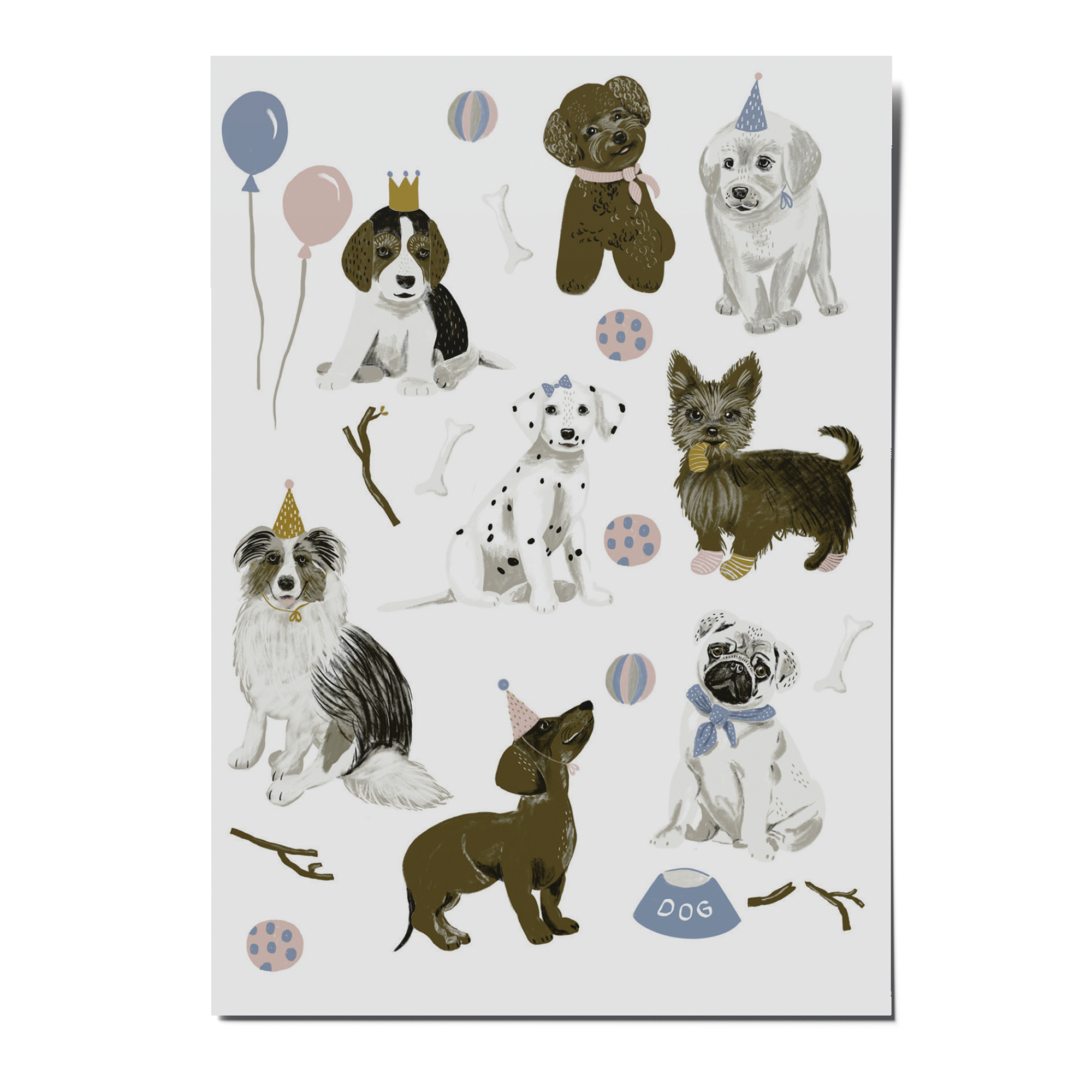 Vegane Kindertattoos “Hunde”. Bio Tattoos für Kinder. Motive: Dackel, Pudel, Mops, Labrador. vegan