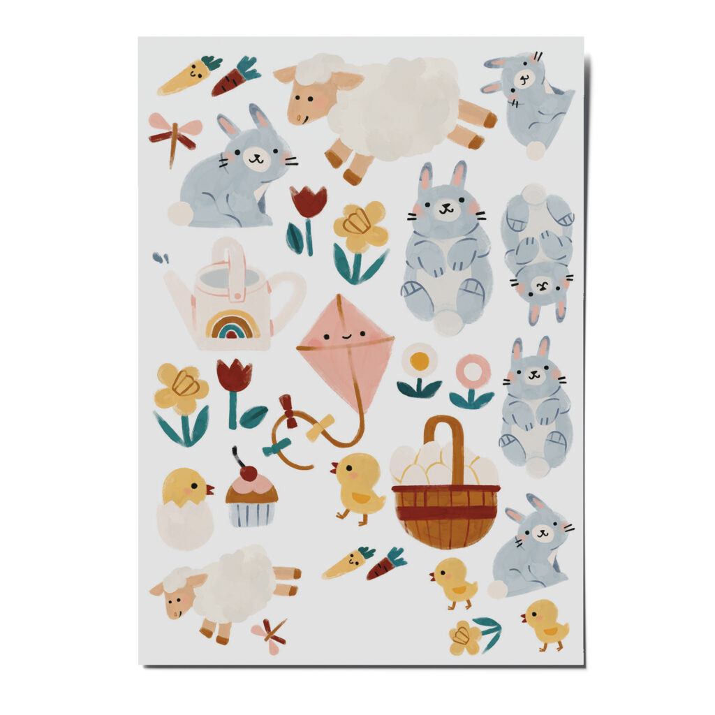 nuukk Bio Kindertattoos / Tattoos, vegan, Motive: Ostern, Lamm, Hase, Osternest, Ostereier, Osterhase. Tattoos Ostertiere