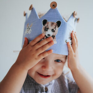 Geburtstagskrone für Geburtstagskind, Nähanleitung, Bügelbilder, Bär