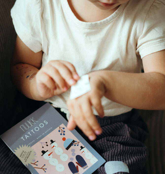 nuukk Bio Kindertattoos / Tattoos, vegan, Motive: Winter, Schneemann, Winter, Weihnachten