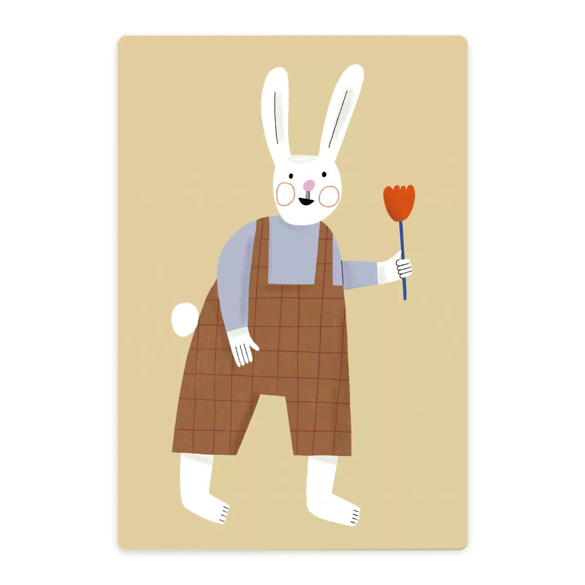 Frühstücksbrettchen Hase mit Tulpe, nuukk, Frühstücksbrettchen für Kinder, Schneidebrett, spülmaschinenfest, Hase