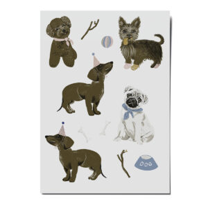 Bügelbilder von nuukk für Kinder mit tollen Hunde-Motiven: Hunde, Pudel, Dackel, Mops. Zum Aufbügeln auf Textilien. Einfach Flecken und kleine Löcher abdecken. Bügelbilder Hunde