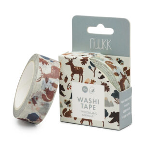 Washi Tape / Klebeband / Masking Tape von nuukk "Waldtiere", Motive: Reh, Fuchs, Eichhörnchen. Farbe: grau, braun