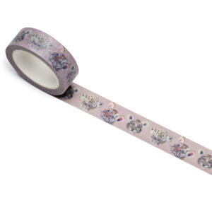 Washi Tape / Klebeband / Masking Tape von nuukk "Löwe", Motive: Tiger, Leopard. Farbe: rosa, gelb