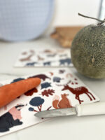 nuukk, Frühstücksbrettchen für Kinder, Schneidebrett, spülmaschinenfest, Motive: Reh, Fuchs, Dachs, Waldtiere