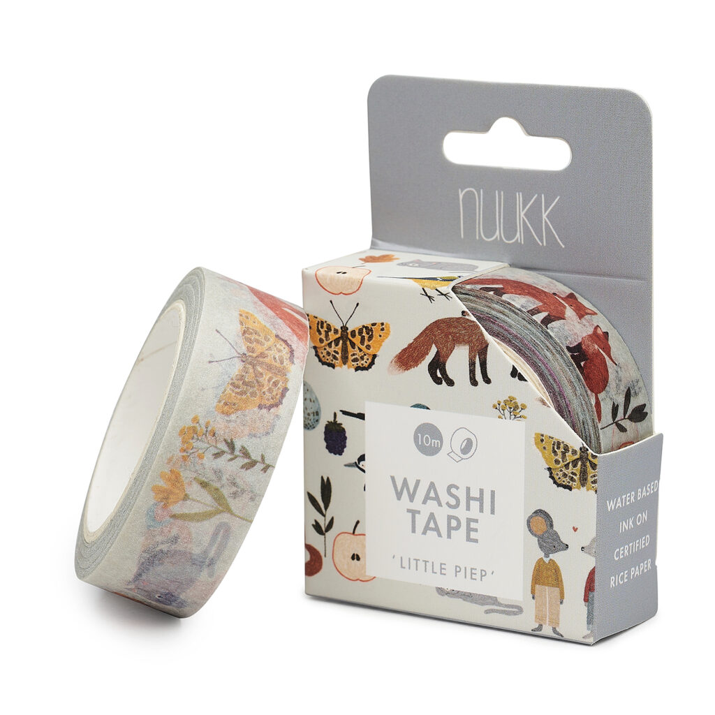 Washi Tape Wald und Wiese / Klebeband / Masking Tape von nuukk. Motive: Fuchs, Mäuse, Schmetterling, Apfel