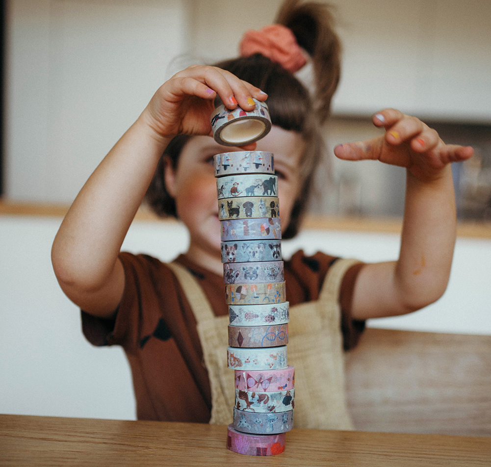 nuukk Washi Tape mit Kindermotiven: Hunde, Schmetterlinge, Elefant