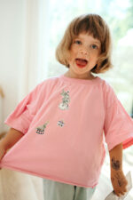 Kinder T-Shirt verziert mit Nuukk Bügelbilder Zirkus - Bär, Mäuse und Zirkuszelt