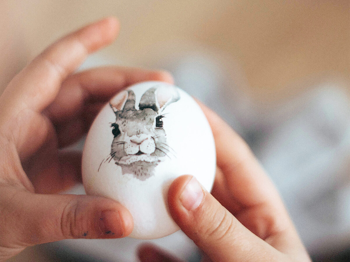 nuukk Kindertattoos mit Hasen-Motiv zum Verzieren von Ostereiern