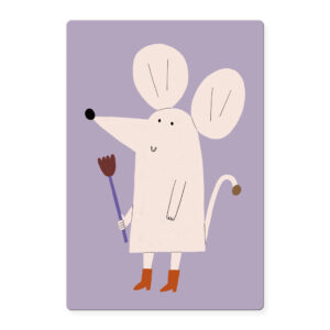 Frühstücksbrettchen Gestiefelte Maus, Schneidebrettchen mit Maus, Frühstücksbrettchen für Kinder, laminiertes Birkenfurnier, Illustration: Anna Katharina Jansen