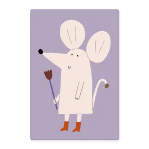 Frühstücksbrettchen Gestiefelte Maus, Schneidebrettchen mit Maus, Frühstücksbrettchen für Kinder, laminiertes Birkenfurnier, Illustration: Anna Katharina Jansen
