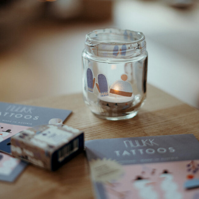 Teelicht basteln mit Washi Tape. Glas recyceln.