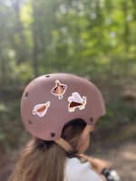 Reflektierende Sticker Flatterfreunde. Reflektierende Aufkleber auf Fahrradhelm. Motive: Schmetterling, Marienkäfer