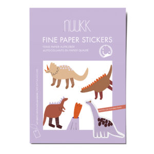 Feine Papieraufkleber "Dinosaurier", Stickerbogen, Aufkleberbogen, Aufkleberset, Stickerset für Kinder mit Triceratops, Stegosaurus, Vulkan, T-Rex