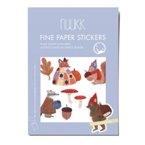 Feine Papieraufkleber Stickerbogen, Aufkleberset "Waldbewohner": Reh, Fuchs, Bär, Eichhörnchen, Waldtiere