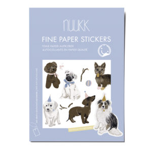Feine Papieraufkleber Stickerbogen, Aufkleberset "Hunde": Pudel, Dackel, Mops