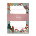 Notizblock Waldbewohner, 50 Seiten, Briefpapier für Kinder mit Waldtieren: Bär, Reh, Fuchs, Dachs, Fliegenpilz