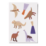 Feine Papieraufkleber "Dinosaurier", Stickerbogen, Aufkleberbogen, Aufkleberset, Stickerset für Kinder mit Triceratops, Stegosaurus, Vulkan, T-Rex