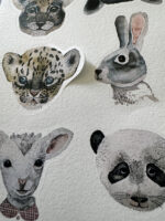 Aquarelltiere Papieraufkleber web