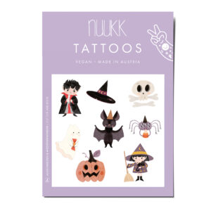 Tattoos Halloween, Kindertattoos, Fledermaus, Spinne, Vampir, Hexe, Gespenst, Kürbis, Totenkopf, Melinda Berti, Kindertattoos Halloween