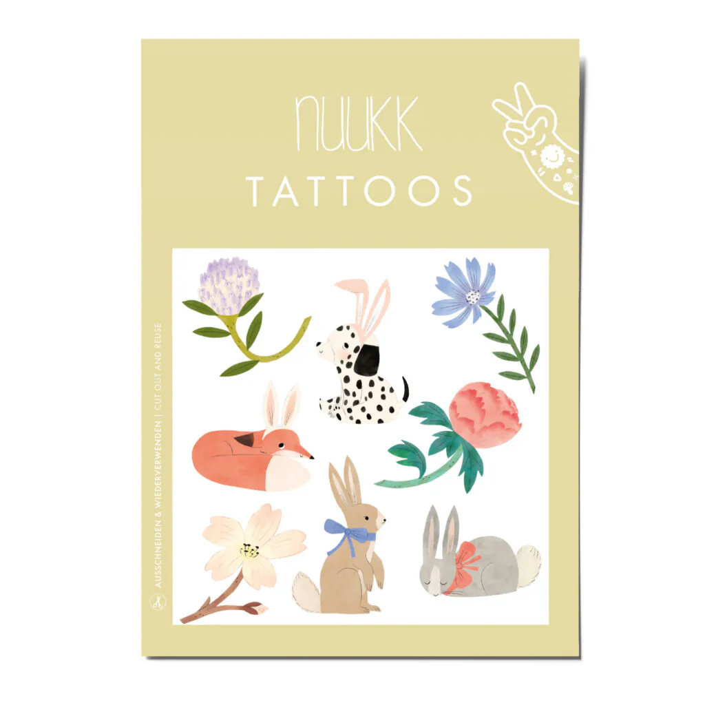 Tattoos Ostern, Kindertattoos, Osterhase, Hase, Blumen, Frühling, Osternest