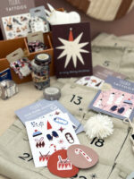 Adventskalender befüllen, Weihnachten Aufkleber, Washi Tape Weihnachten, Aufkleber mit Trommel und Candy Cape, Schneemann-Motiv