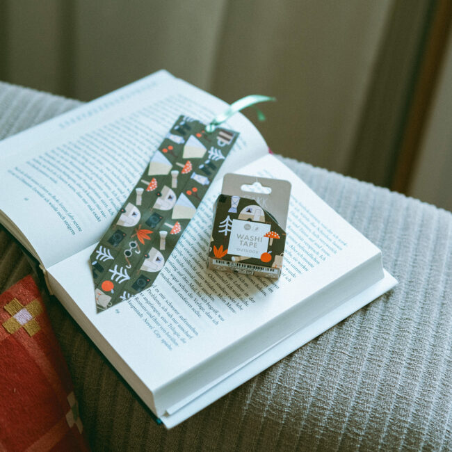 Washi Tape Outdoor, Lesezeichen basteln mit Washitape, DIY, Fliegenpilz, Camper, Bäume, Masking Tape
