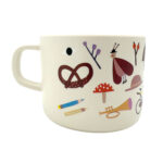 Kindertasse Happy, Dinosaurier, Auto, Vulkan, Apfel, bunte Illustrationen, rPET, lebensittelsicher, LFGB, EU-Standards