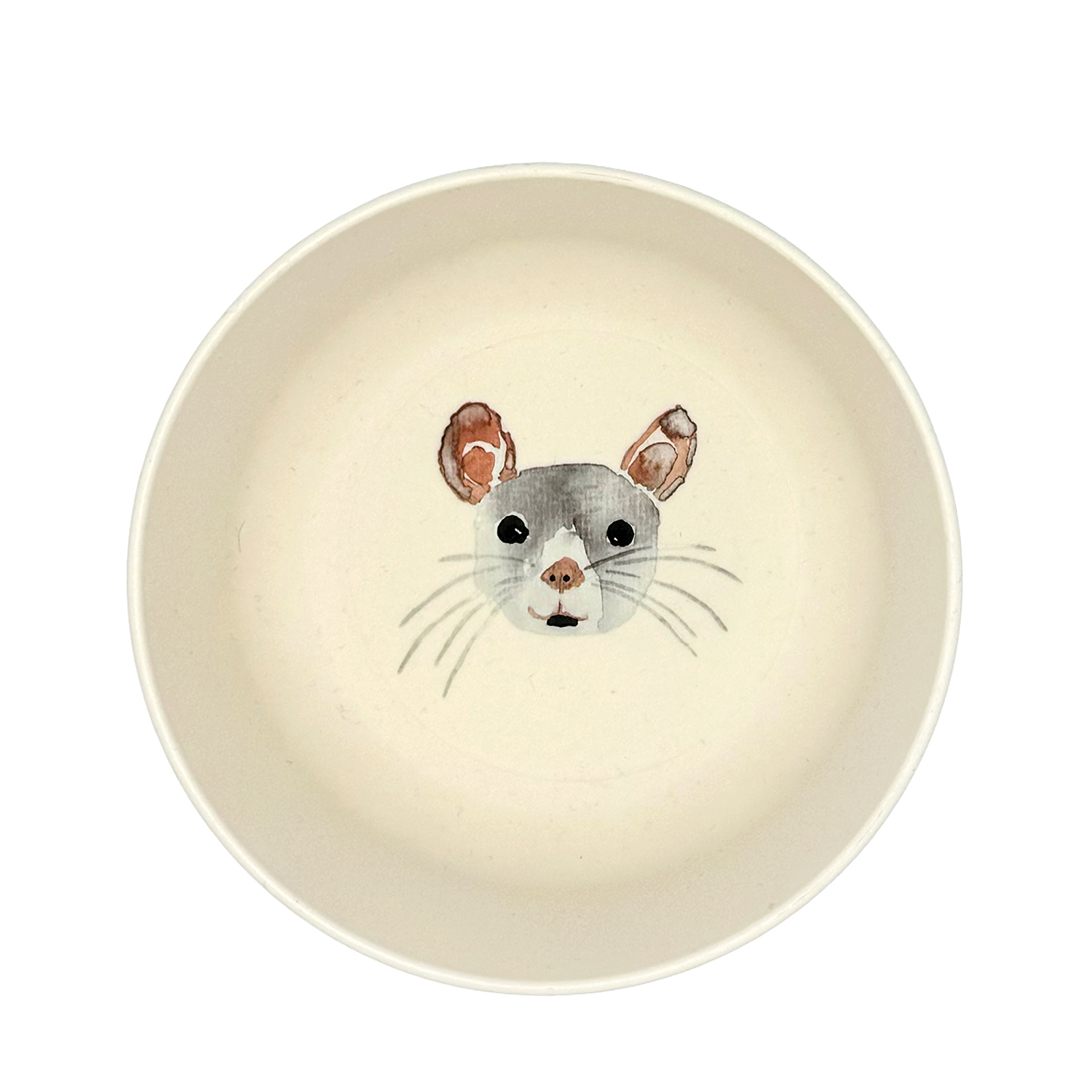 Kinderschüssel Maus, Aquarellzeichnung, rPET lebensittelsicher, LFGB, EU-Standards